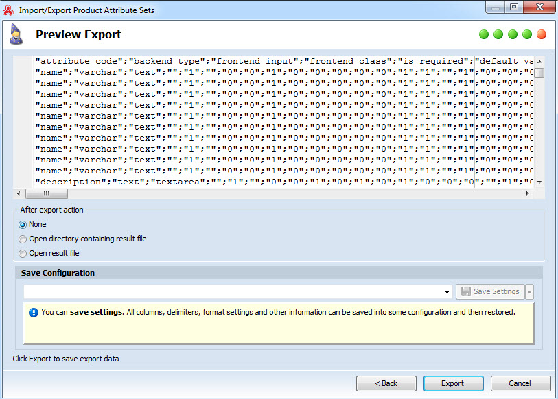 Preview export
